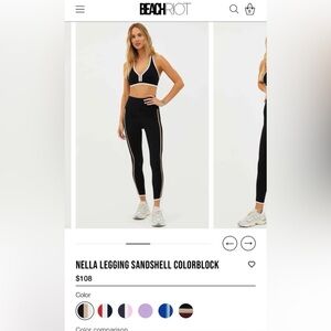 Beach Riot Nella Black and Tan Colorblock Leggings